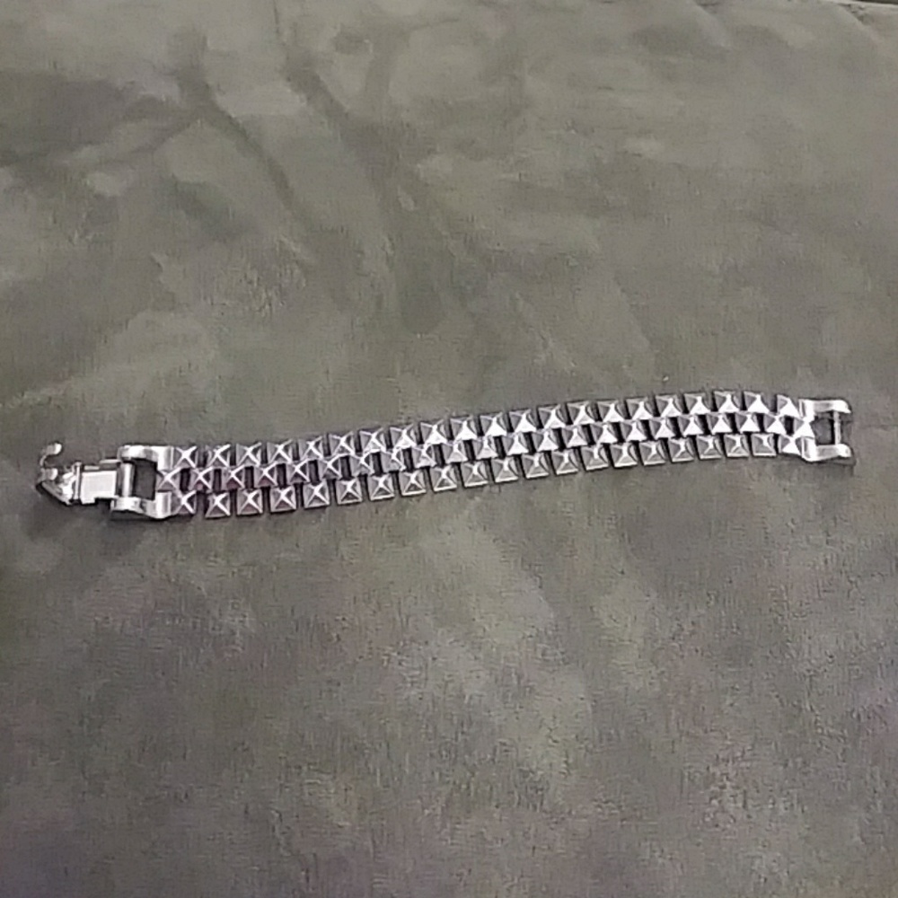 Vintage Funky Studded Silver Bracelet